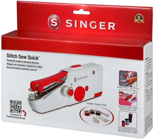 SINGER Stitch Sew Quick Mini mechanical sewing machine AA Battery White_4