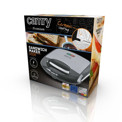 Camry Premium CR 3018 sandwich maker 700 W Black, Silver_4