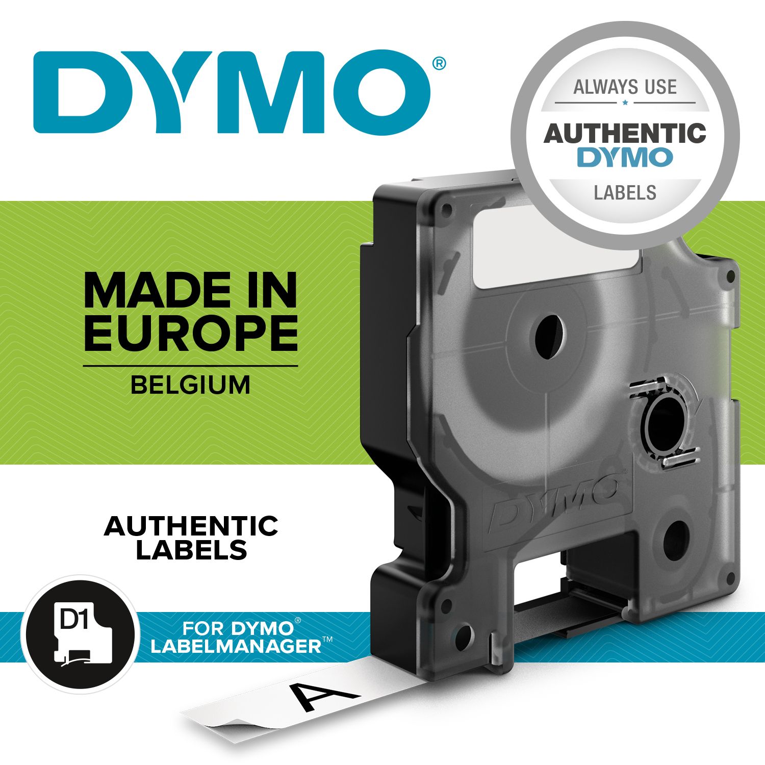 DYMO D1 Standard - Black on White - 9mm_12