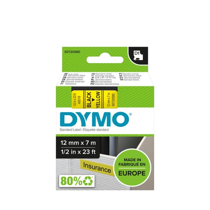 DYMO D1 Standard - Black on Yellow - 12mm_2