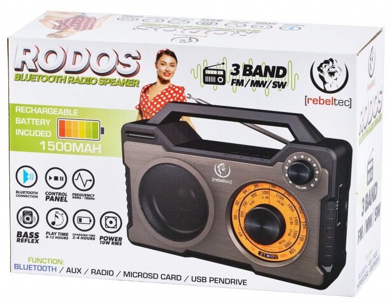 Rebeltec RODOS Portable Bluetooth player  radio FM 10W RMS_4