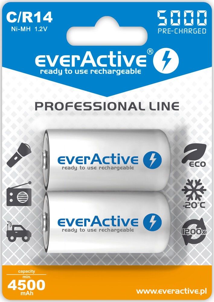 Rechargeable batteries everActive Ni-MH R14 C 5000 mAh Professional Line_2