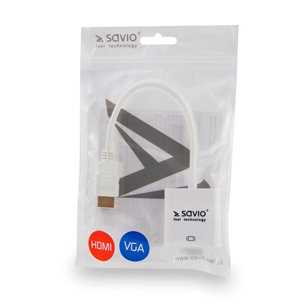 Savio CL-27 video cable adapter VGA (D-Sub) HDMI Type A (Standard) White_2