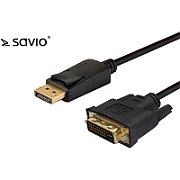 Savio CL-122 video cable adapter 3 m DisplayPort DVI Black_1