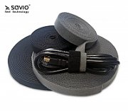 SAVIO Organizer for cables, Tape, Velcro, Black, 10m OC-01/B 1 pc_1