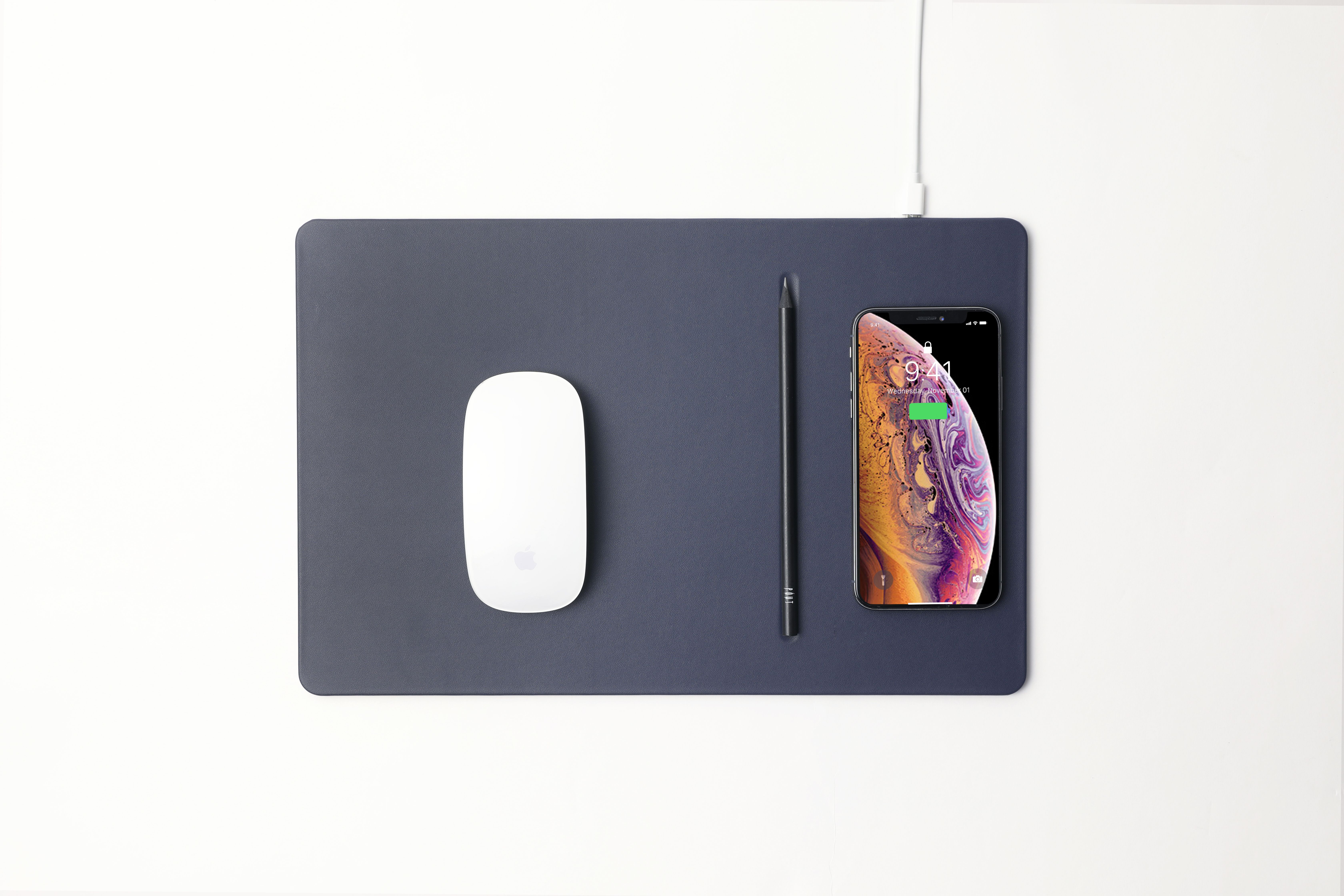 Mouse pad with high-speed wireless charging POUT HANDS 3  PRO dark blue_1