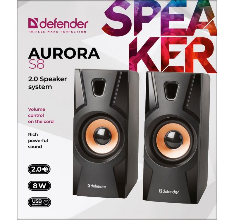 SPEAKERS DEFENDER AURORA S8 2.0 8W USB_4