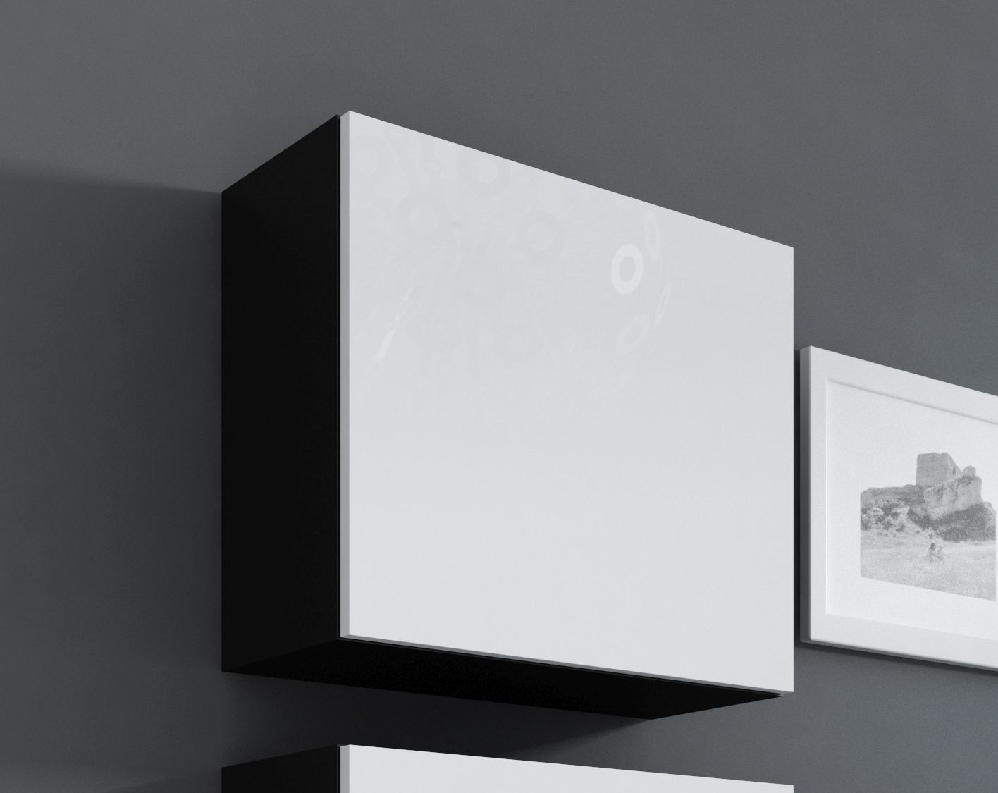 Cama Square cabinet VIGO 50/50/30 black/white gloss