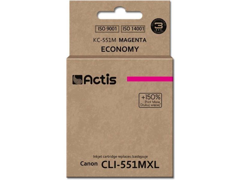 Actis KC-551M ink for Canon printer; Canon CLI-551M replacement; Standard; 12 ml; magenta (with chip)_1