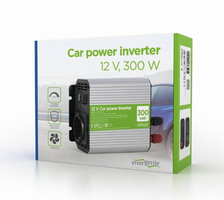 EnerGenie EG-PWC300-01 power adapter/inverter Auto 300W Aluminium,Black_4