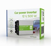 INVERTER GEMBIRD cu sinusoida simulata, Inverter auto,  500W, Schuko x 1, USB 5V / 2.1A, baterie 10-16V, 