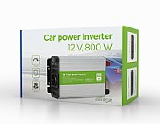 INVERTER GEMBIRD cu sinusoida simulata, Inverter auto,  800W, Schuko x 1, USB 5V / 2.1A, baterie 10-16V, 