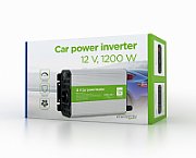 EnerGenie EG-PWC1200-01 power adapter/inverter Auto 1200W Aluminium,Black