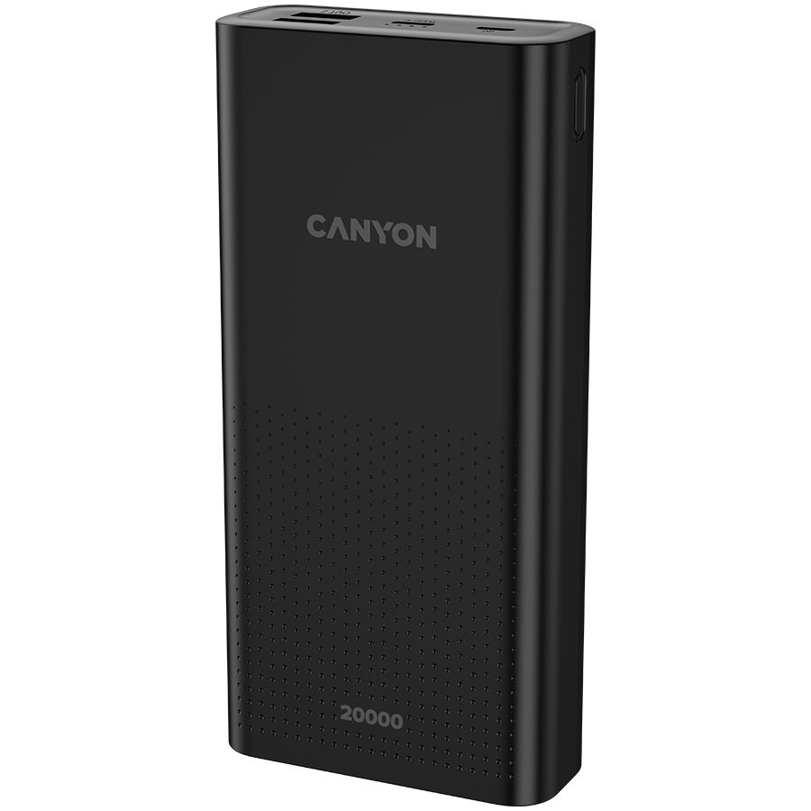 CANYON  PB-2001 Power bank 20000mAh Li-poly battery, Input 5V/2A , Output 5V/2.1A(Max), 144*69*28.5mm, 0.440Kg, Black_2