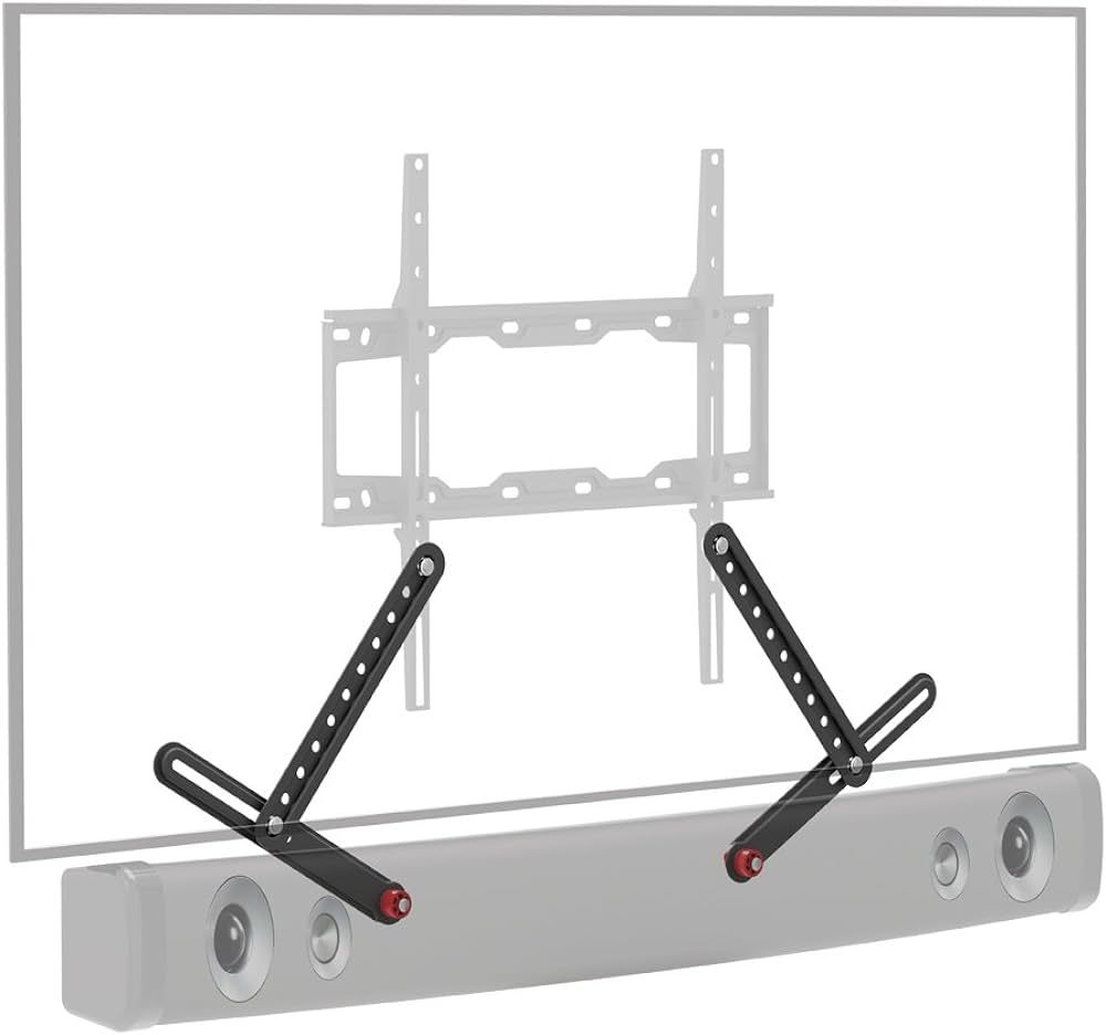 Suport Ajustabil pentru montare Soundbar la suport TV  A Sound Bar mount for weight up to 14lbs/ 6.5kg.  5 years Warranty.  Suitable for both Flat & Curved TVs up to 80