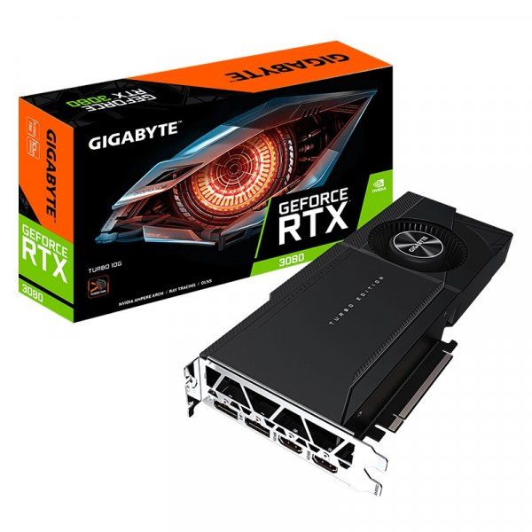 GIGABYTE Video Card NVidia GeForce RTX 3080 TURBO 10G, 1710 MHz, 19000 MHz, GDDR6X, 320 bit, 760 GB/s, PCI-E 4.0 x 16, LHR_2