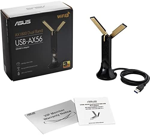 Asus USB-AX56, Dual Band AX1800 USB WiFi Adapter, 1201Mbps+574Mbps, Network Standard: IEEE 802.11a/B/G, wifi 6._2