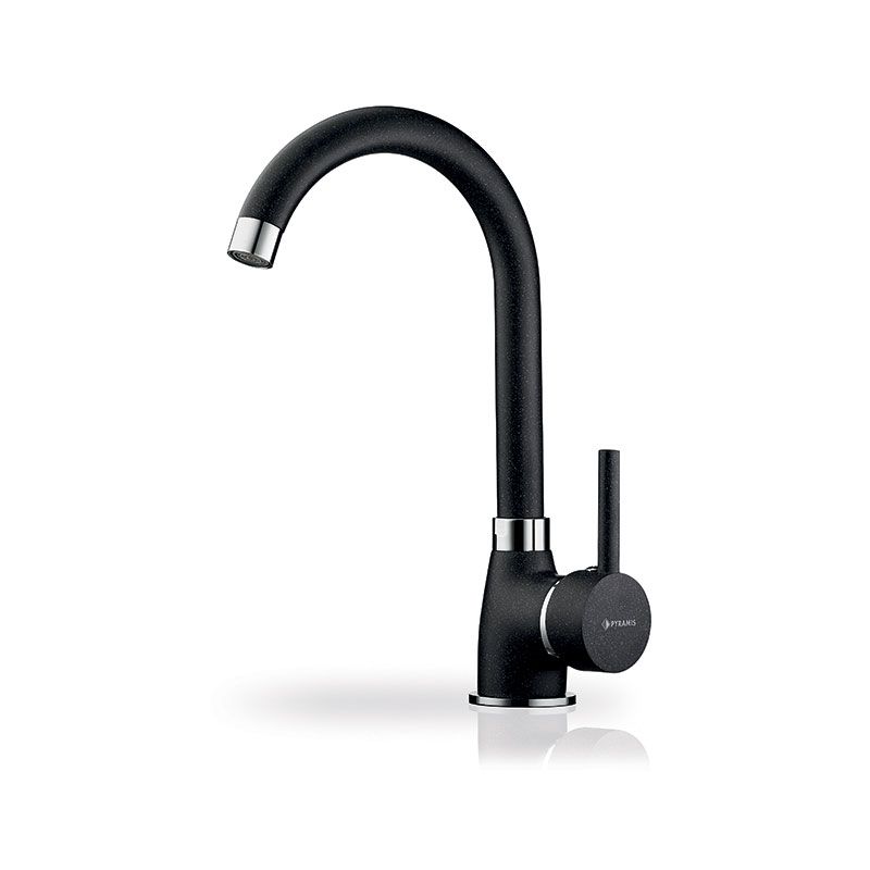 Pyramis Bello 090935601 Granite Volcano kitchen mixer (black)_2