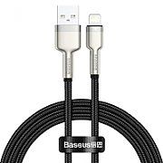 CABLU alimentare si date Baseus Cafule Metal, Fast Charging Data Cable pt. smartphone, USB la Lightning Iphone 2.4A, 1m, negru 