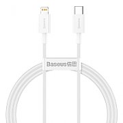 CABLU alimentare si date Baseus Superior, Fast Charging Data Cable pt. smartphone, USB Type-C la Lightning Iphone PD 20W, 1m, alb  CATLYS-A02  (include TV 0.06 lei)