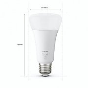 Bec LED inteligent vintage WiZ Filament Whites Philips, Wireless, G125, E27, 6.7W (60W), 220-240V, temperatura lumina reglabila calda-rece (2700K-6500K), 806 lumeni, durata de viata 15.000 de ore, clasa energetica A++, compatibil Google Assistant/Alexa/Siri, dimensiuni 18x12.5cm;_3