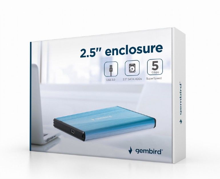 GEMBIRD EE2-U3S-3-B USB 3.0 2.5inch HDD enclosure brushed aluminum blue_2