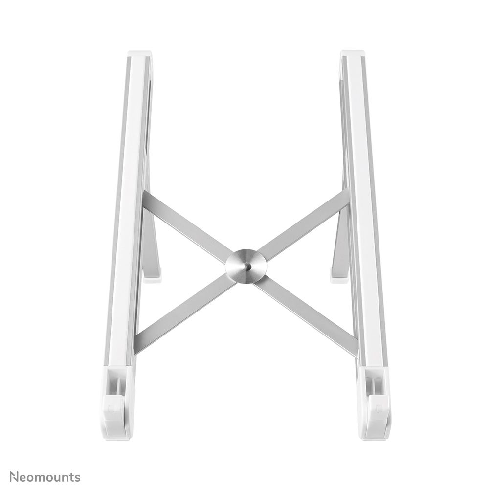Neomounts by Newstar NSLS010 foldable laptop stand - Silver  Specifications General Min. screen size*: 11 inch Max. screen size*: 17 inch Min. weight: 0 kg Max. weight: 5 kg Screens: 1 Desk mount: Stand  Functionality Type: Tilt Width: 28,9 cm Depth: 3,2 cm Height: 2,7 cm Height adjustment: Manual_2
