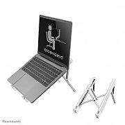 Neomounts by Newstar NSLS010 foldable laptop stand - Silver  Specifications General Min. screen size*: 11 inch Max. screen size*: 17 inch Min. weight: 0 kg Max. weight: 5 kg Screens: 1 Desk mount: Stand  Functionality Type: Tilt Width: 28,9 cm Depth: 3,2 cm Height: 2,7 cm Height adjustment: Manual_10