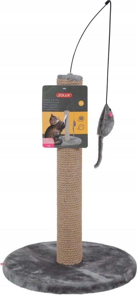 Zolux Cat scratching post with toy - grey_2