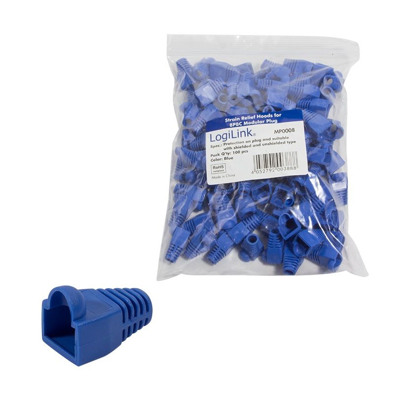MANSON mufe RJ-45 LOGILINK pt. cablu UTP, FTP, SFTP, RJ-45 (T), plastic, 100 buc, albastru, 
