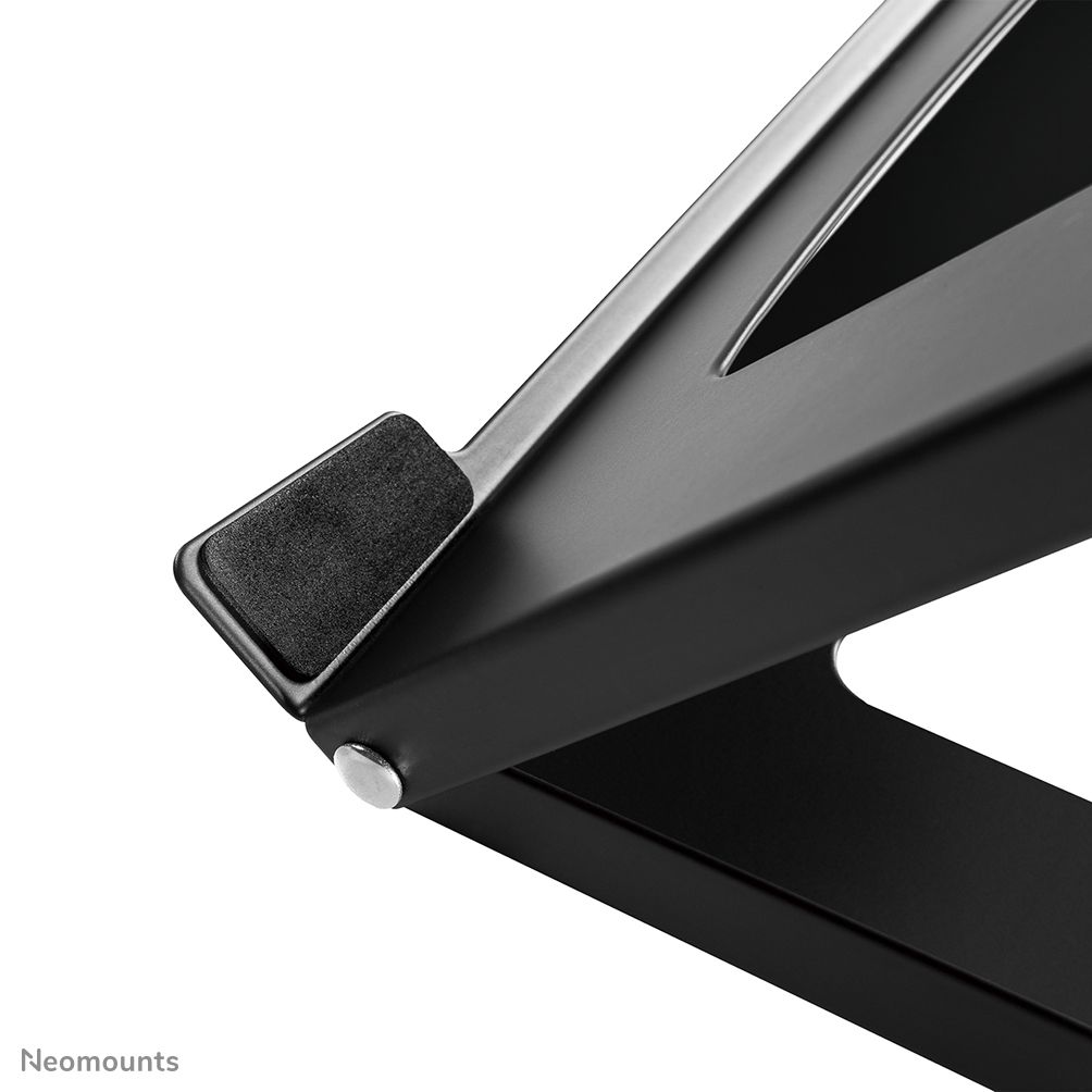 Neomounts by Newstar NSLS075BLACK Foldable Laptop Stand - Black  Specifications General Min. screen size*: 10 inch Max. screen size*: 15 inch Min. weight: 0 kg Max. weight: 5 kg Desk mount: Stand  Functionality Type: Tilt Width: 25,5 cm Depth: 25,5 cm Height: 3,5 cm Height adjustment: Manual_17