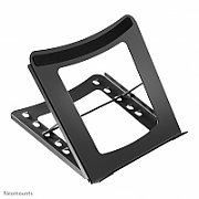 Neomounts by Newstar NSLS075BLACK Foldable Laptop Stand - Black  Specifications General Min. screen size*: 10 inch Max. screen size*: 15 inch Min. weight: 0 kg Max. weight: 5 kg Desk mount: Stand  Functionality Type: Tilt Width: 25,5 cm Depth: 25,5 cm Height: 3,5 cm Height adjustment: Manual_4