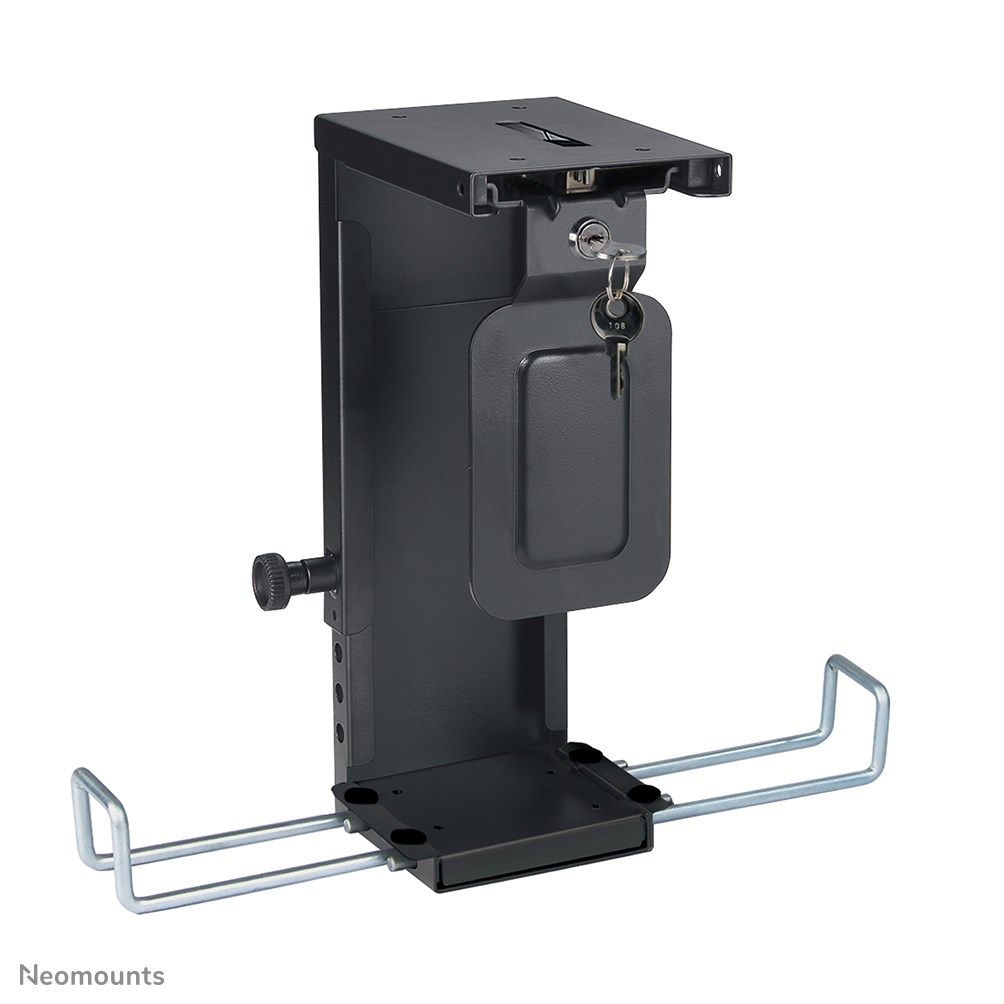 Neomounts by Newstar Lockable Under Desk PC Mount (Suitable PC Dimensions -Height: 20-36 cm / Width: 5-10 cm) - Black  Specifications General Min. weight: 0 kg Max. weight: 10 kg  Functionality Type: Fixed Width: 5 - 10 cm Height: 20 - 36 cm Height adjustment: Manual_3