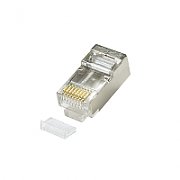 MUFA RJ-45 LOGILINK pt. cablu FTP, SFTP, Cat5e, RJ-45 (T), ecranat, plastic cu metal, cu insertie, 100 buc, 