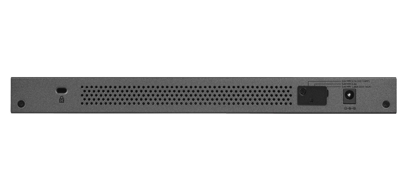 NETGEAR GS116PP-100EUS Netgear ProSafe 16-PT PoE+ Gigabit Switch Metal Budget PoE 183W (GS116PP)_2