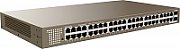 Switch TENDA TEG1050F, Network standards: IEEE 802.3, IEEE 802.3u, IEEE 802.3x, IEEE 802.3ab, IEEE 802.3z, Ports: 48*10/100/1000 Base-T Ethernet ports (Auto MDI/MDIX), 2*1000 Base-X SFP ports (Independent), Switch capacity: 100Gbps, Packet forwarding rate: 74.4Mpps, buffer: 12Mb, Power consumption_3