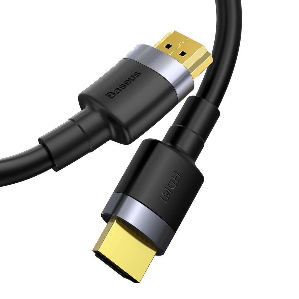 CABLU video Baseus Cafule, HDMI (T) la HDMI (T), rezolutie maxima 4K UHD (3840 x 2160) la 60 Hz, conectori auriti, 1m, negru 