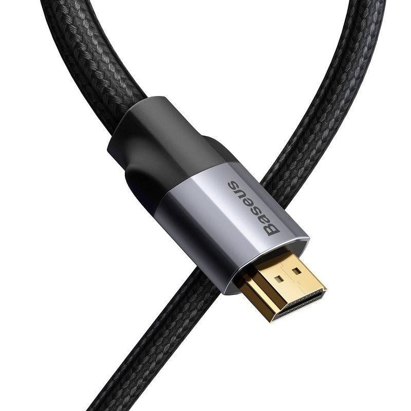 CABLU video Baseus HD Series, HDMI (T) la HDMI (T), rezolutie maxima 4K UHD (3840 x 2160) la 30 Hz, conectori auriti, 8m, negru 