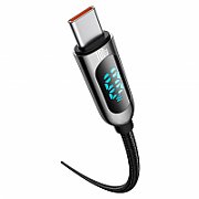 CABLU alimentare si date Baseus Display, Fast Charging Data Cable pt. smartphone, USB Type-C la USB Type-C 100W, brodat, display, 1m, negru 