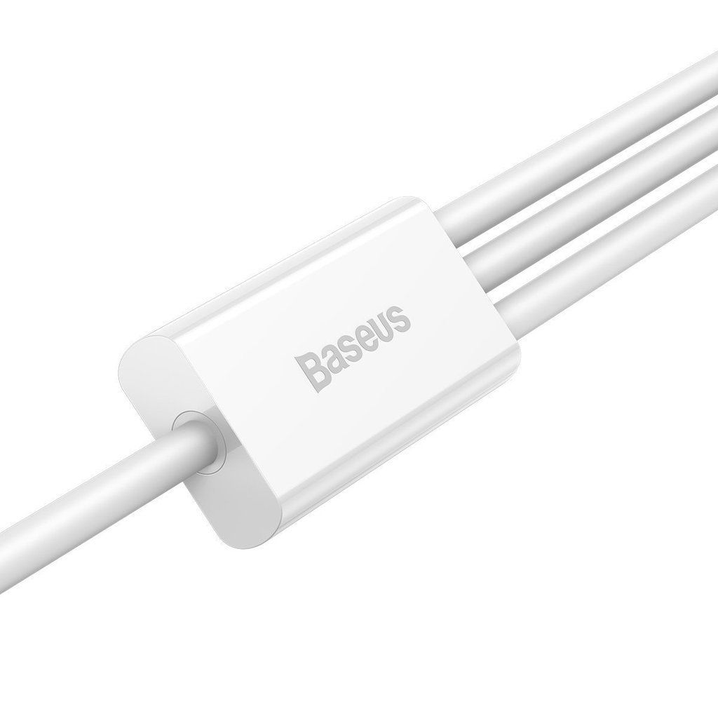 CABLU alimentare si date Baseus Superior Series, pt. smartphone, USB la Micro-USB + Lightning Iphone + USB Type-C 3.5A, 1.5m, alb 