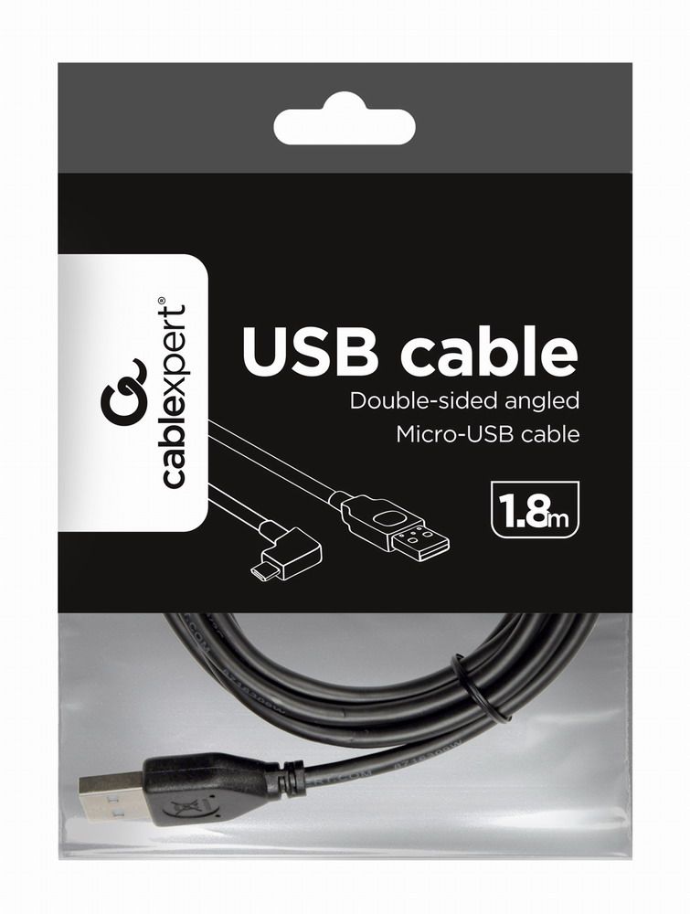 GEMBIRD CC-USB2-AMmDM90-6 Gembird Double-sided angled Micro-USB to USB 2.0 AM cable, 1.8 m, black_2