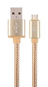 GEMBIRD CCB-mUSB2B-AMCM-6-G Gembird USB 2.0 cable to type-C, cotton braided, metal connectors, 1.8m, gold_1