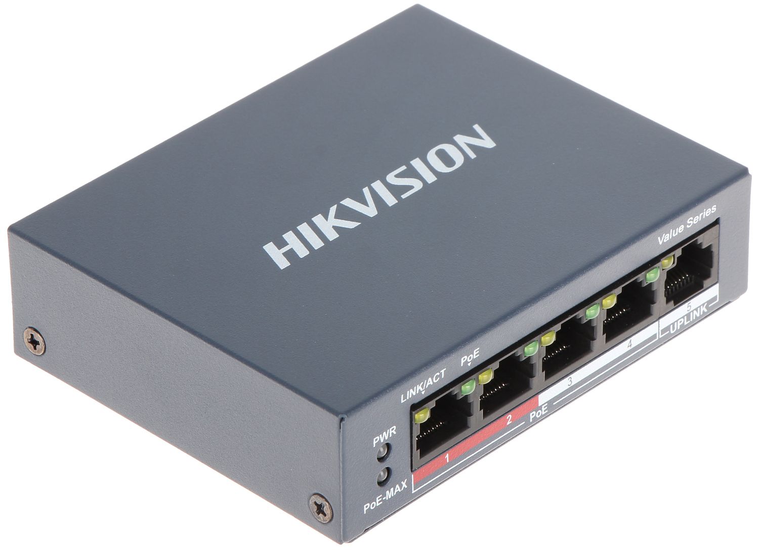 Switch Hikvision DS-3E0105P-E/M(B), 4-port, PoE_1