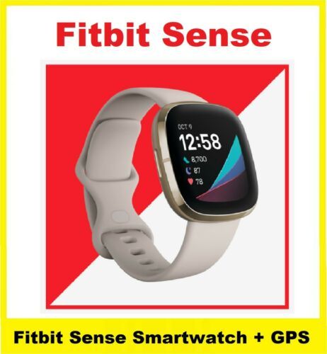 Fitbit Sense Smartwatch lunar white/soft gold stainless steel_3