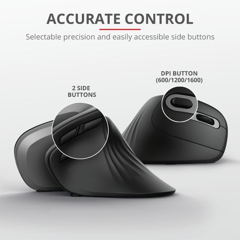 Mouse Trust Verro Ergonomic, Wireless, negru_3