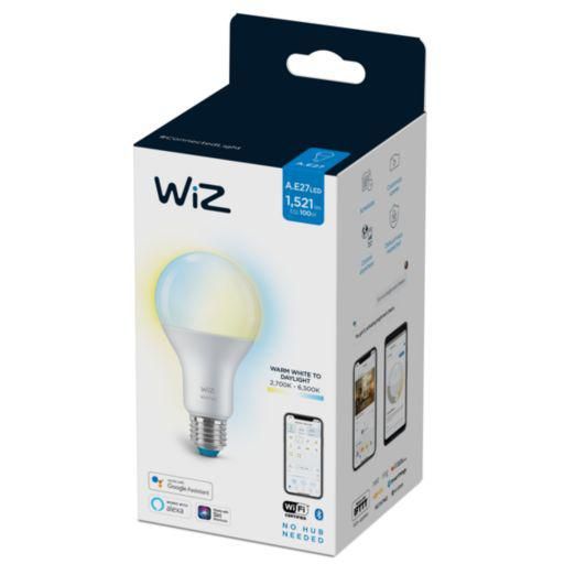 Bec LED inteligent WiZ Whites, Wi-Fi, A67, E27, 13W (100W), temperatura lumina reglabila (2700K-6500K), 1521 lumeni, compatibil Google Assistant/Alexa/Siri, dimensiuni 14.2x7.7cm;_2