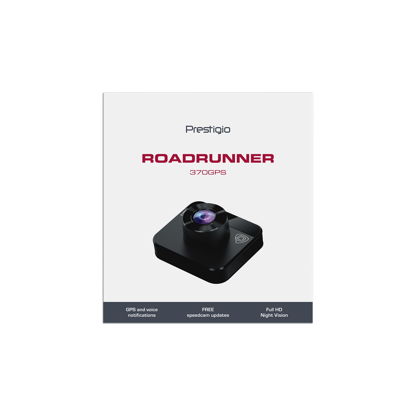Prestigio RoadRunner 370GPS, 2.0'' IPS (320x240) display, FHD 1920x1080@30fps, HD 1280x720@30fps, AIT8336N, 2 MP CMOS GC2053 image sensor, 2 MP camera, 140° Viewing Angle, Micro USB, 120 mAh battery, GPS, Night Vision, Motion Detection, G-sensor, Cyclic Recording, color/black, plastic case_1
