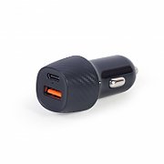 GEMBIRD TA-U2QC3-CAR-02 2port USB car fast charger Type-C PD 18W black_1