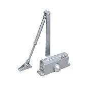 Amortizor hidraulic cu brat SA-5012AD-sv, cu blocare; Pentru: usi cu greutatea de 25-45 kg; latime usa ≤900mm; Ulei hidraulic termostabil; Viteza de inchidere reglabila; Montare universala: stanga sau dreapta; Culoare: argintiu; Deschidere usa la 135°;_1