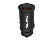 Canyon, PD 30W/QC3.0 18W Pocket size car charger  with 1-USB A+ 1-USB-C Input: DC12V-24V, Output: USBC: PD30W( 5V3A/9V3A/12V2.5A/15V2A/20V1.5A),USB-A:QC3.0 18W (5V3A_2